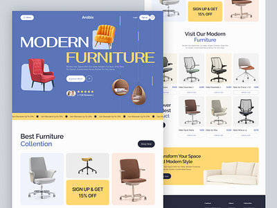 Furniture Website. branding design e com ecommerce ecommerce business furniture furniture website landing page minimal design online product online shop online store product product design shop ui ux visual interface web design website