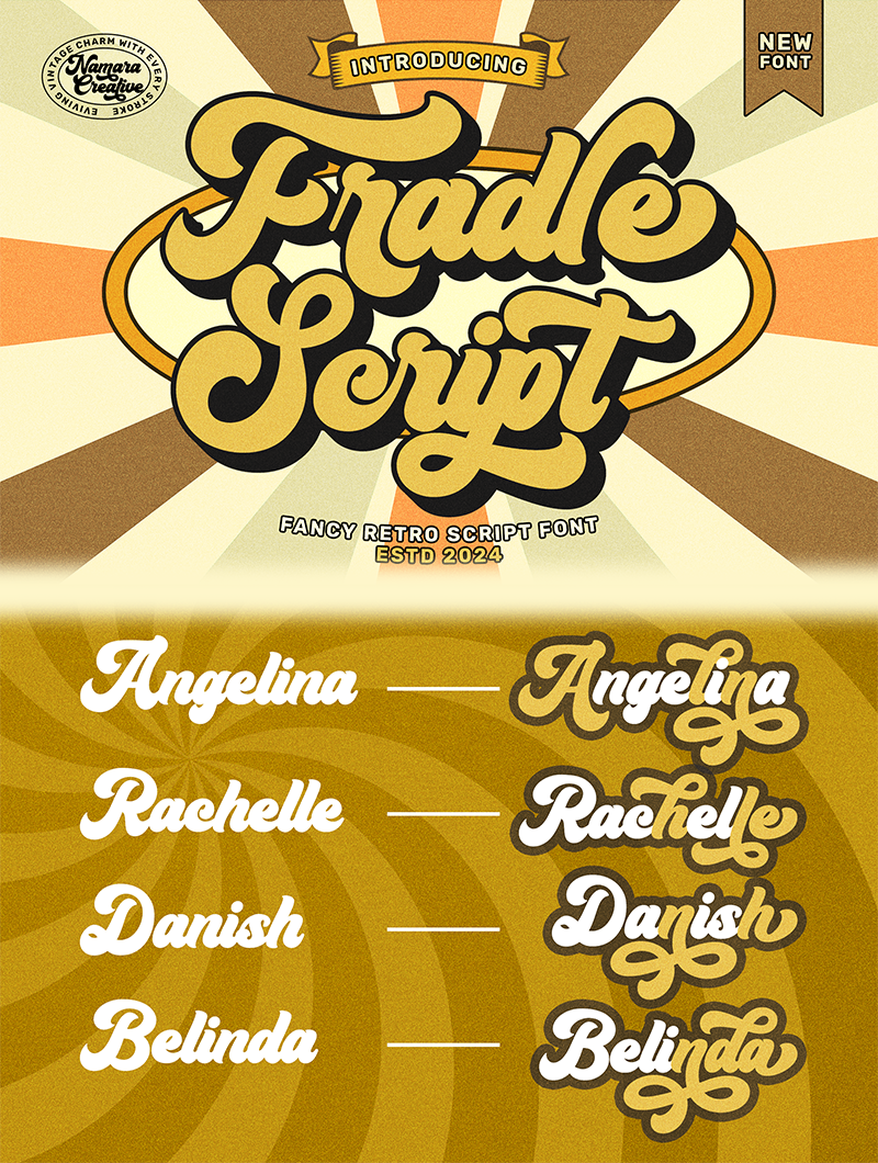 Fradle Script - Retro Bold Typeface bold script branding font fonts lettering logo modern retro retro bold script retro script script font typeface typography vintage vintage script