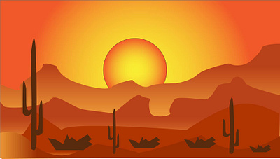 Illustration desert graphic design illustration illustrator mountain sun vector