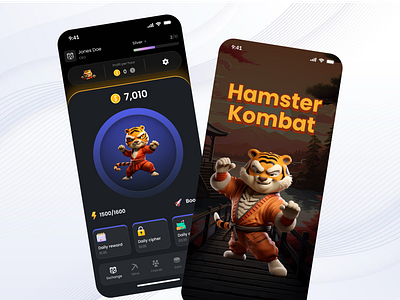Hamster Kombat Mobile Game App UI Kit cryptogame figma figmaui gameui gameuikit hamstercoin hamstermining hamsteruikit mobilegame templates uidesign uikit uiux website websitetemplate