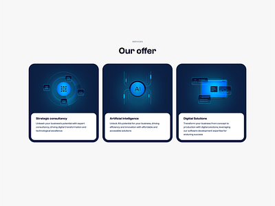 Services card exploration bento bento grid blue card dark futuristic illustration section service ui web
