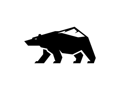 Polar Bear abstract logo animal bear branding geometic grizzly icon identity illustration logo mark minimalist mountain nature negative space polar bear simple symbol vector zoo