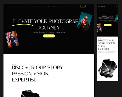 Photography Community Website animation modern photography ui uiux web design website