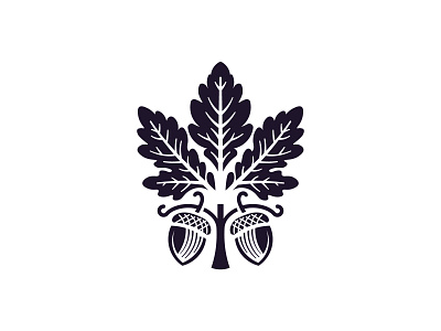 Acorn and oak leaf logo acron logo luxury nature oak