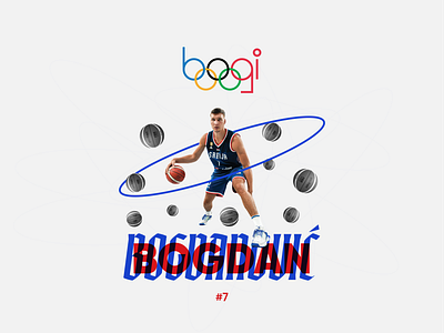 Bogi Olympics logo 2024 7 atlanta basketball bogdan bogdanovic bogi branding design logo logodesign logodesigner nationa team nba olympics paris poster rings serbia sport