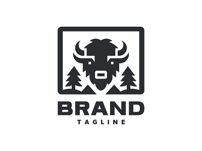 Natural Bison Logo animal bison logo natural nature