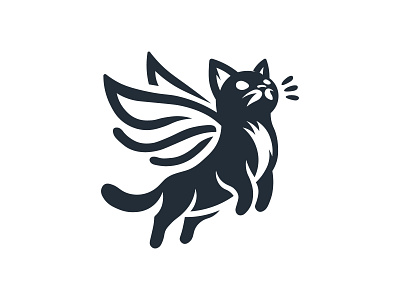 Cat wings cat logo wings