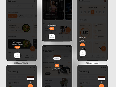 Features Explainer for Fitness Mobile App fit fitness fitnessui gym productdesigner ui uiux uxdesigner workout