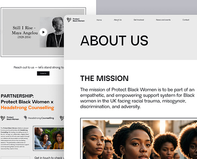Protect Black Women - Website | About us about us ai branding clean design foundation futuristic home page minimalism protectblackwomen ui uiux ux uxui web web design web site design webdesign website