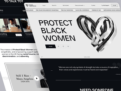 Protect Black Women - Webdesign clean design donate foundation minimal protect protect black women ui uiux ux uxui web web design website website design