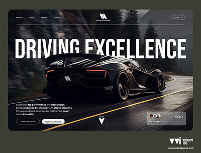 Luxury car brand Hero Section (website design) car design logo productdesign ui uiux userinterface webdesign website websitedesign