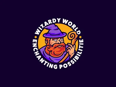 Wizard Cartoon Mascot Logo Design illustration logo logo wizard sign symbol vector wizard character wizard mascot