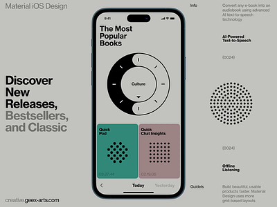 Book audio book branding design fashion illustration interface ios mobile news slide ui video web