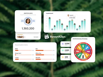 Reward System MVP brand identity branding cards components dashbaord landingpage reward ui ux website design