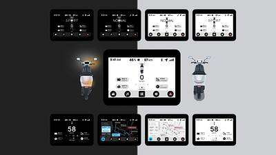 Electric Scooter HMI Display animation automotive hmi darktheme dashboard digital speedometer electric vehicle ev ev hmi hmi hmi cluster infotainment system interface motion graphics ola electric ola hmi ola scooter scooter scooter hmi ui ux