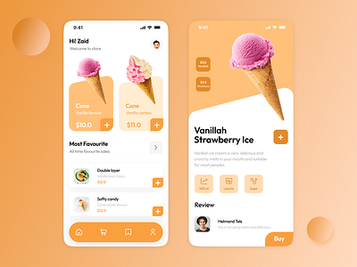 Ice Cream Mobile App app figma graphic design ui uiux