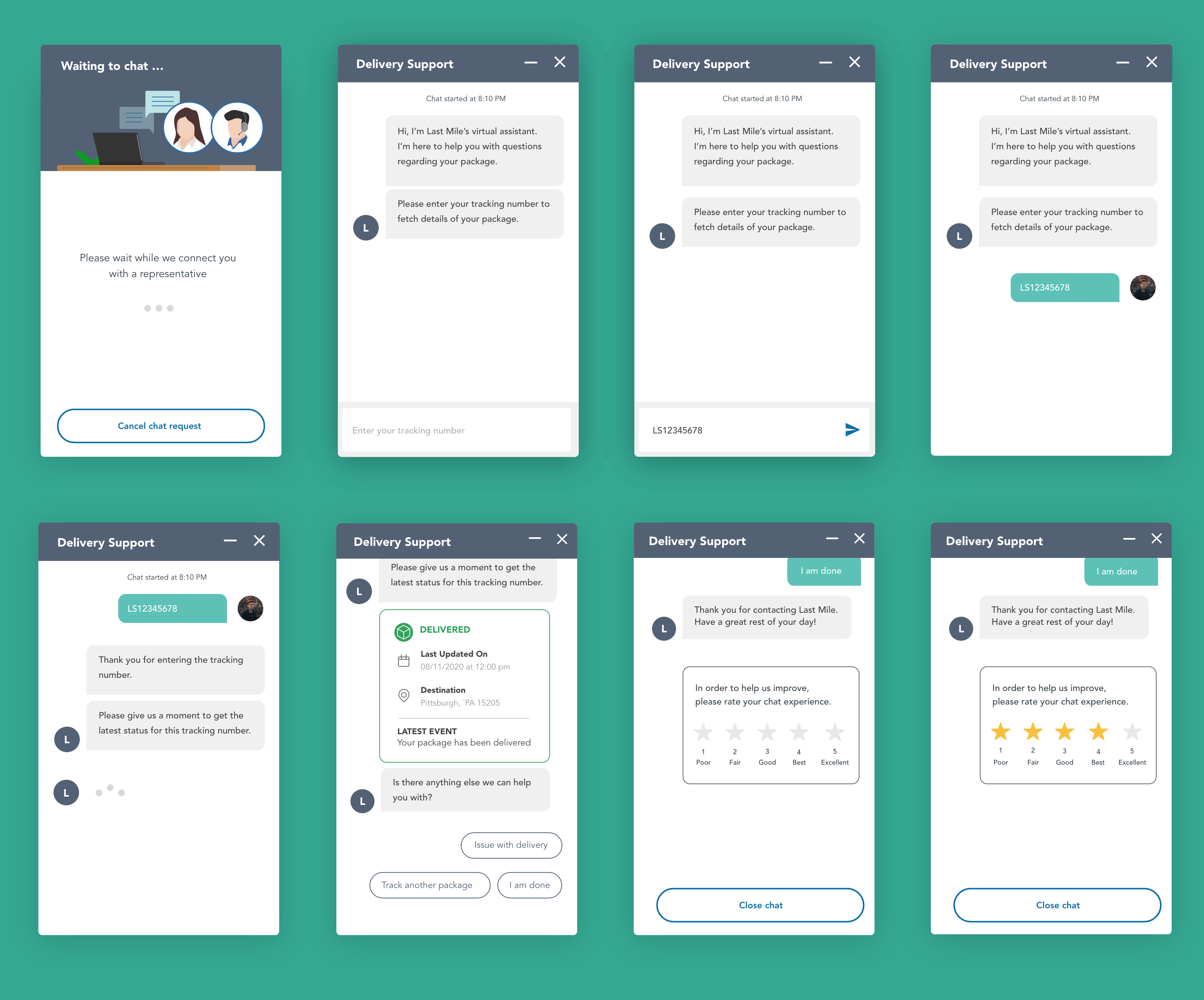 Delivery Chatbot bot chat chatbot conversation delivery design logistics startup strategy ui ui design ux design