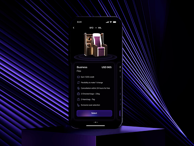 Flights Mobile App - Selecting Plan airline airlines airplane animation business economy first class flight flight app flight mobile app flight plans flights flights app flights mobile app mobile plans premium design premium mobile app ui ui animation