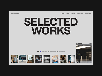 Zoom Video Production - Website Design animation branding design developer entertainment expert designer filmproduction graphic design grid layout logo minimal portfolio ui uiux userinterface ux videocreator videoproduction webdesign