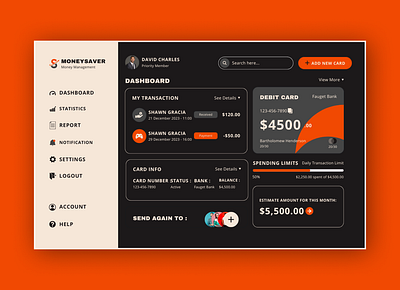Money Saving Web App Dashboard Design branding creative dashboard dashboard design fintech graphic design logo ui