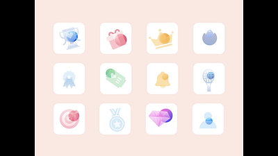 Custom Icons | Gamified Language Learning App 3d icons animation colorful icon icon animation icon design icons ui design work