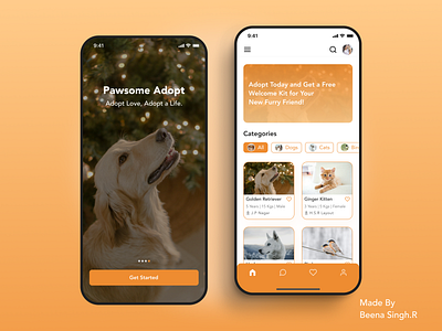 Pet Adoption App UI/UX Design animal mobile application appdesign booking design designer dog lovers graphicg designer hire designer metafic mobileapp pet app ui ux website