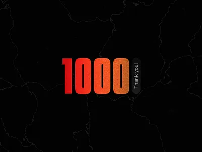 1000 Followers. Thank You for Your Support! 1000followers branding designcommunity graphicdesign logo logodesign thankyou