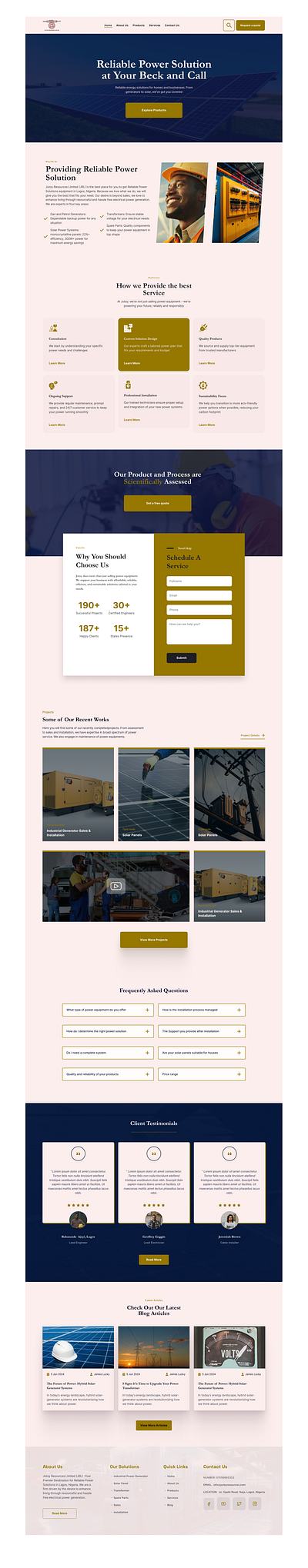 Power Solution Website design freelance illustration landing page ui ux