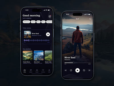 Meditation App design meditation mobile ui ux