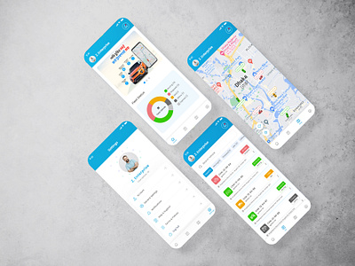 Vehicle Tracking App Ui android app app design app ui app ux blue color app gps tracker mobile app tracking app ui ui ux uiux ux vehicle tracker