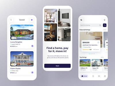 Mobile App Design for Real Estate app design dashboard home screen mobile app mobile application mobile design mobile screen onboarding real estate splash screen uiux userexperience