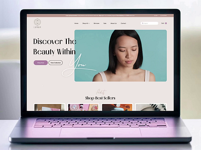 Skincare Products Website Design beauty beauty clinic beauty product cosmetics cosmetology creative ecommerce facial fashion home page design landing page makeup personal care shop skin skincare skincare website uiux web design website