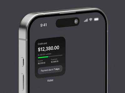 Wallet widget app bank finance ui ux wallet widget
