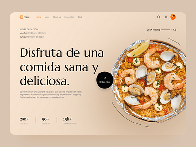 Restaurant Website UI Design delivery fastfood website fluttertop food food and drink food delivery app food order food website fresh food homepage landingpage meal order paella restaurant restaurant landing page restaurant website] web web design website