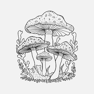 Vintage Style Hand Drawn Mushroom Vector custom tshirt design hand drawn illustration t shirt design tshirts typography