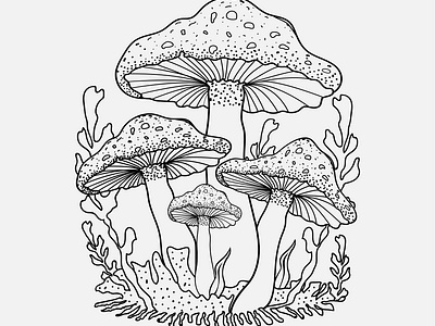 Vintage Style Hand Drawn Mushroom Vector custom tshirt design hand drawn illustration t shirt design tshirts typography