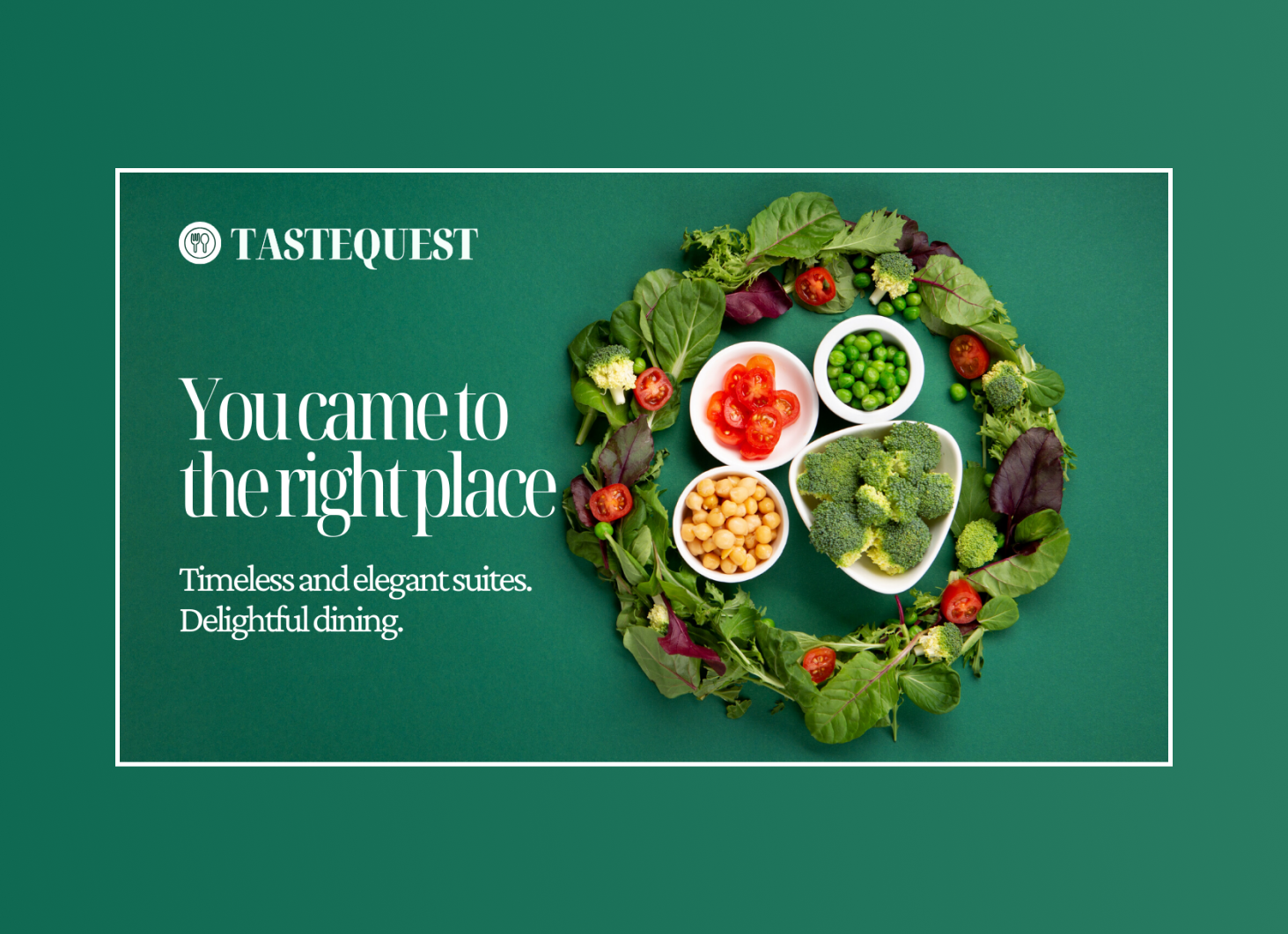Taste Quest Wholesome Dining for Wellness One Pager visual appeal