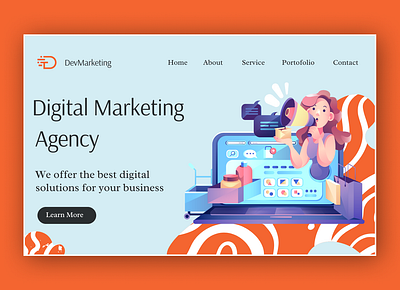 Digital Marketing Agency Website Design graphic design logo ui vibrant visuals web development