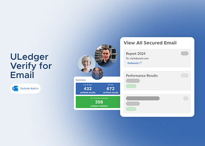 ULedger Verify for Email add on blockchain blockchain explorer branding outlook add on ui design uiux
