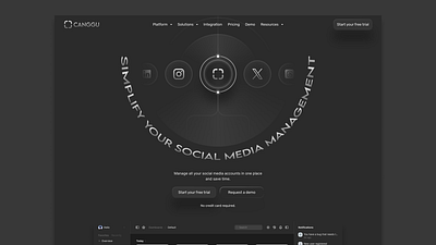 Social Media Management Web App advertisement branding design development figma framer landing page logo management marketing media reactjs social ui uiux ux web app website wordpress