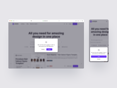 Cookies banner - Unityle banner cookie cookie ui cookies cookies ui figma illustration ui ui cookies ui kit unityle unityle.com ux