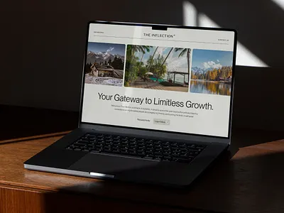 Inflection Website classic growth hero identity landing page logo luxury mockup networking premium retreat travel web design website