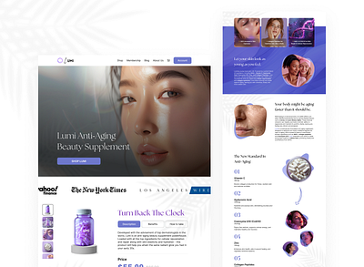 Beauty Supplement - Landing Page branding design figma graphic design illustration landing page prototype ui web design wireframe