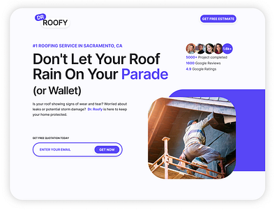 Dr. Roofy (Roofing Service) lead generation roofing service ui website
