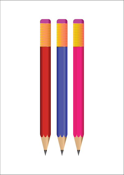 Pencils 3d animation branding graphic design logo ui