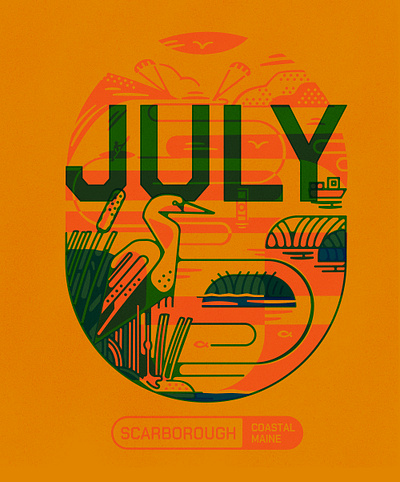 Coastal Maine July branding design illustration texture