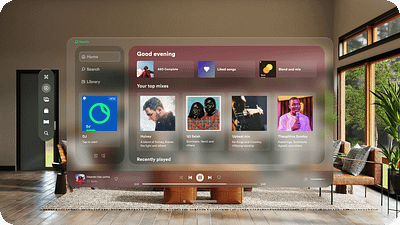 Spotify Spatial Design ar spotify ui vision pro