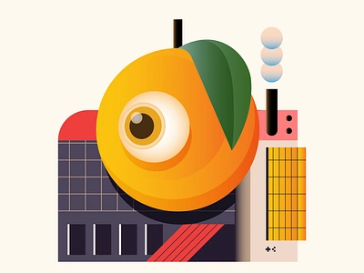 Orange Factory blockchain branding design digital editorial ethereum factory front fruit icon illustration indonesia minimal nft opensea orange tangerine ui vector view