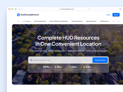 HHN- Hero Area ad advertisement architecture blog blog website hero hero area home housing housing website input landing page light mode light theme location resources search search field website