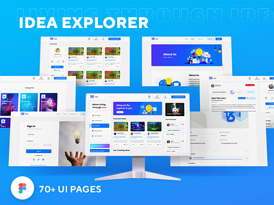 Ideas Explorer Website UI Design brainstroming creativeui dashboard design designthinking ideahub ideamanagement ideas innovativedesign interfacedesign landing page design mindmapping ui uiux design ux research website design